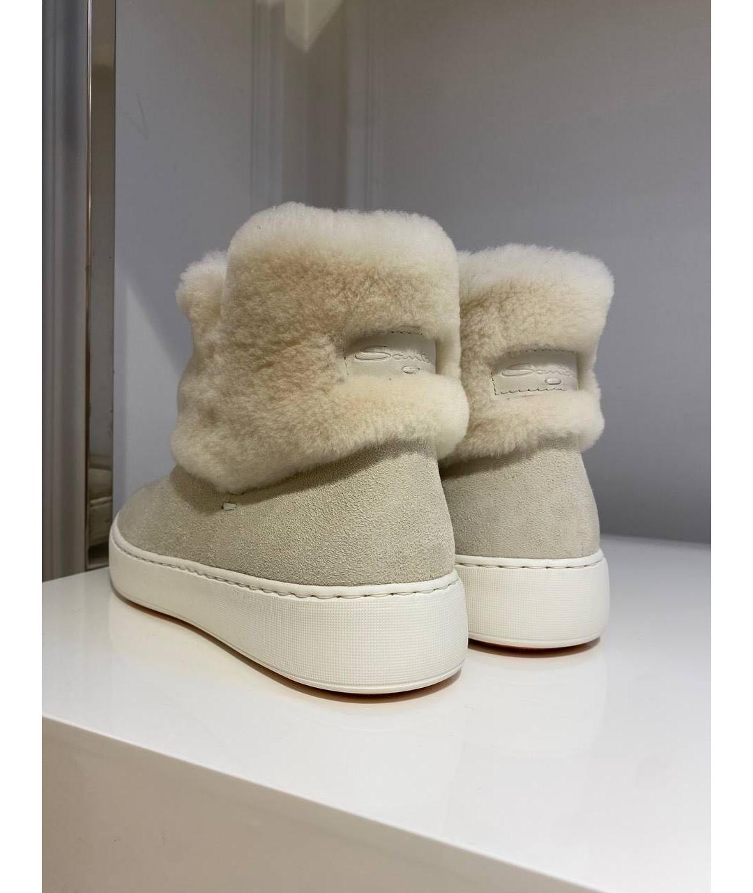 SANTONI Бежевые сапоги, фото 3