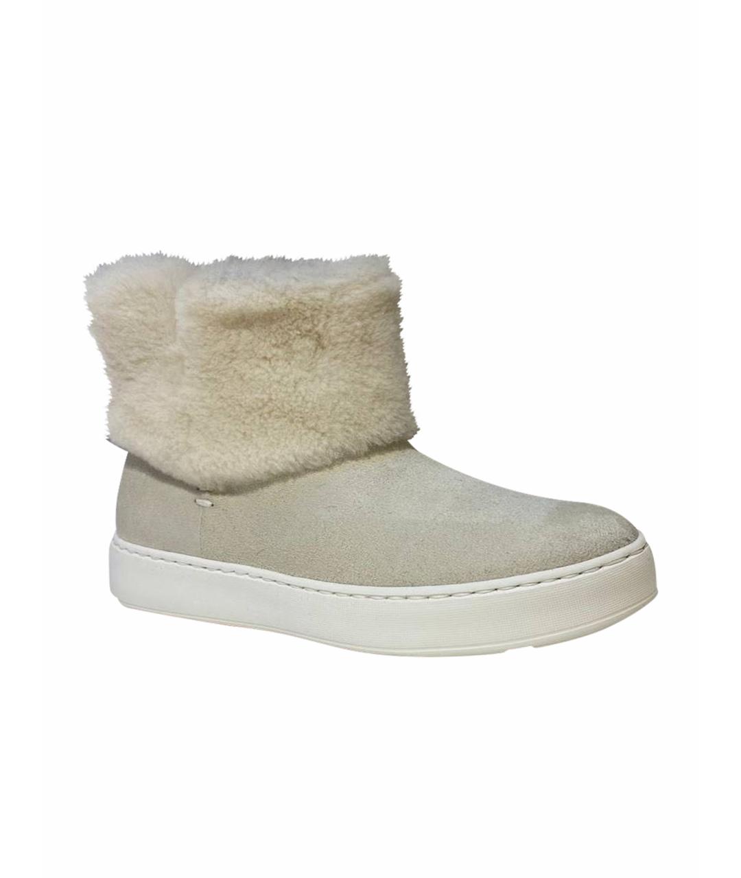 SANTONI Бежевые сапоги, фото 4