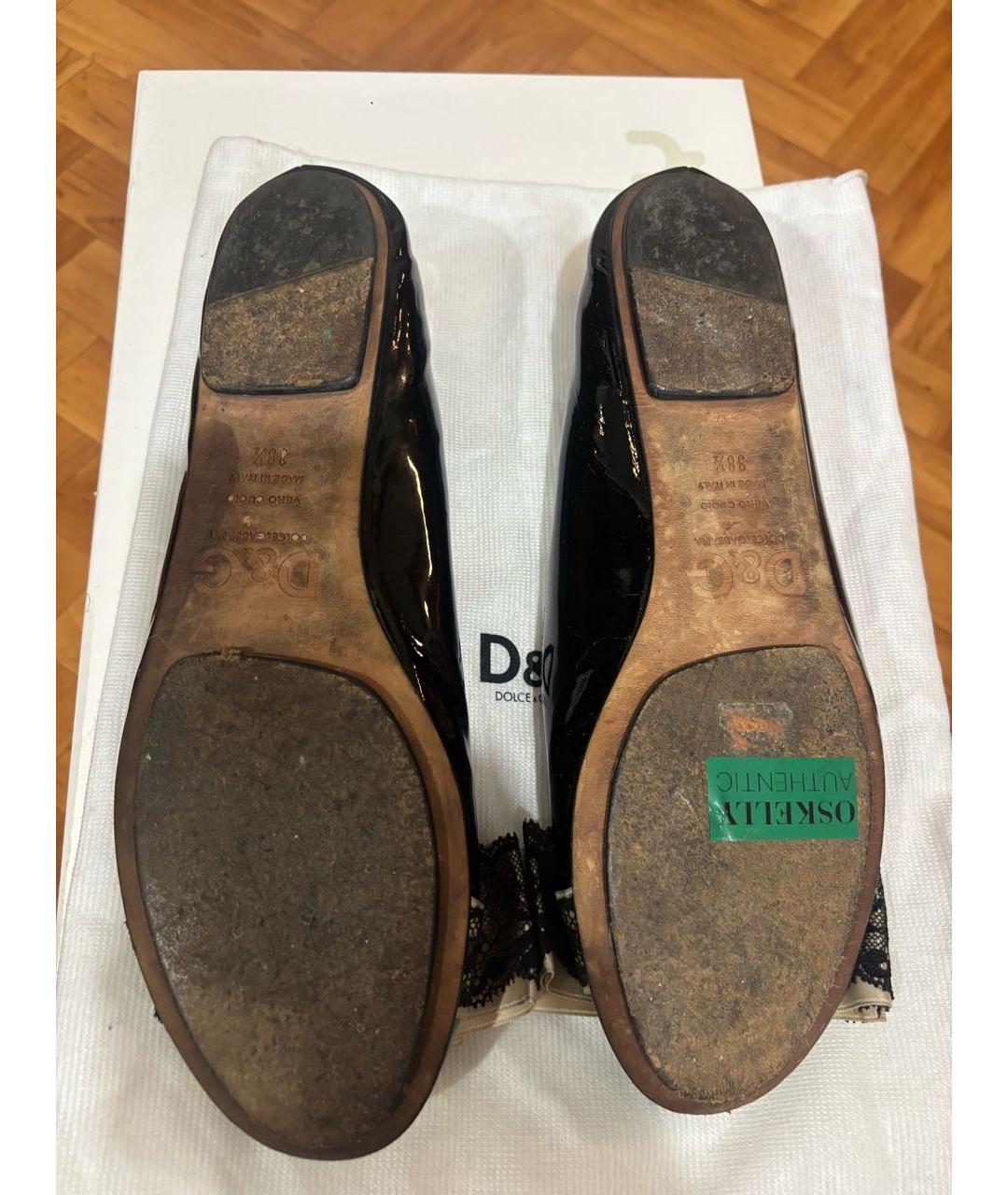 DOLCE&GABBANA Черные балетки из лакированной кожи, фото 6