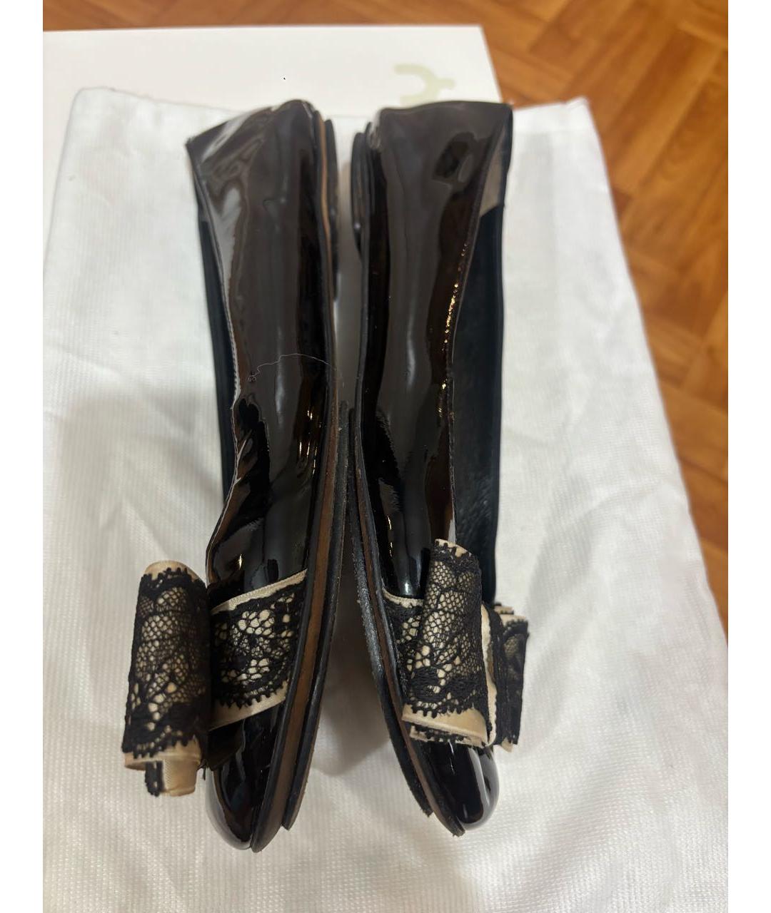 DOLCE&GABBANA Черные балетки из лакированной кожи, фото 8