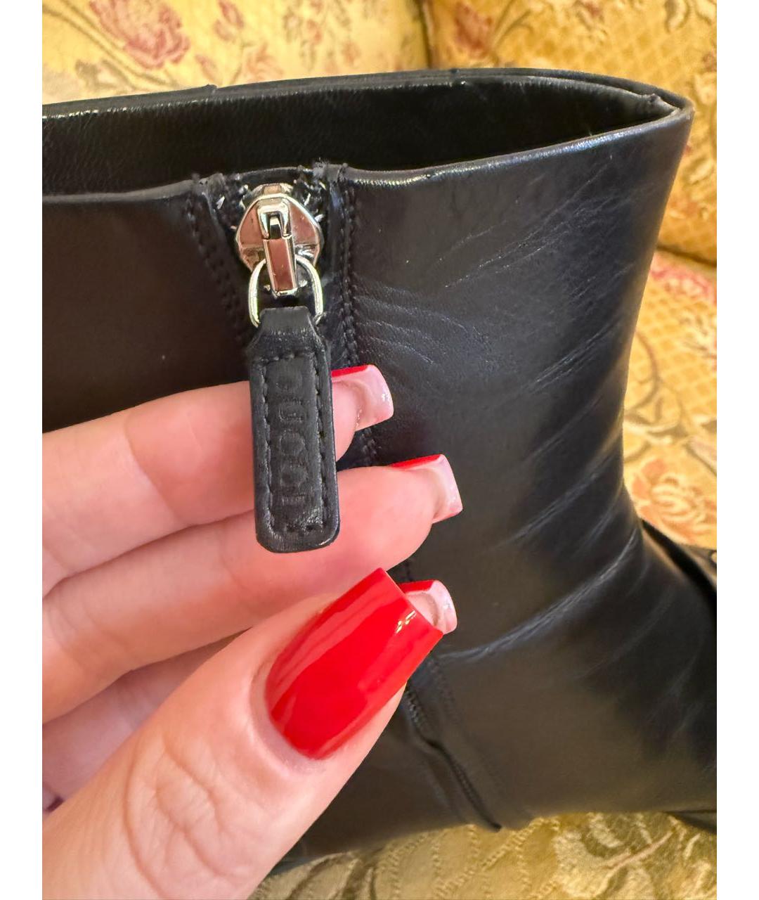 GUCCI Черные кожаные полусапоги, фото 4