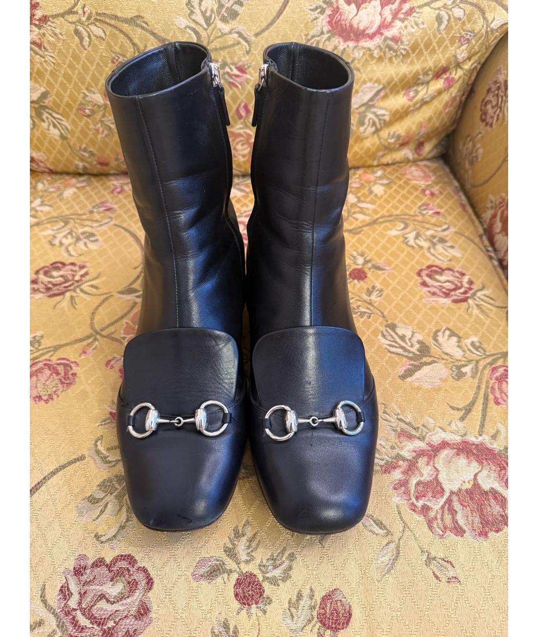 GUCCI Черные кожаные полусапоги, фото 2