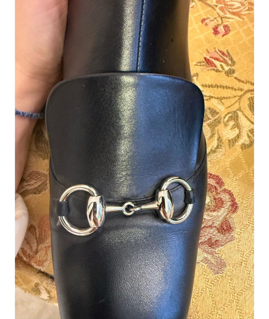 GUCCI Черные кожаные полусапоги, фото 5