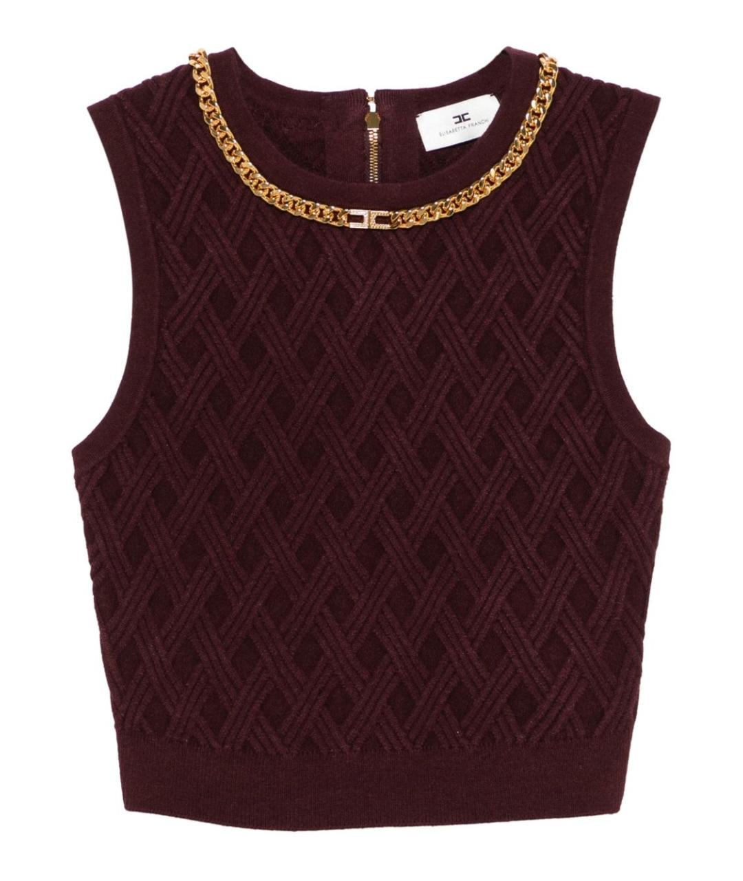 ELISABETTA FRANCHI Бордовая вискозная майка, фото 1