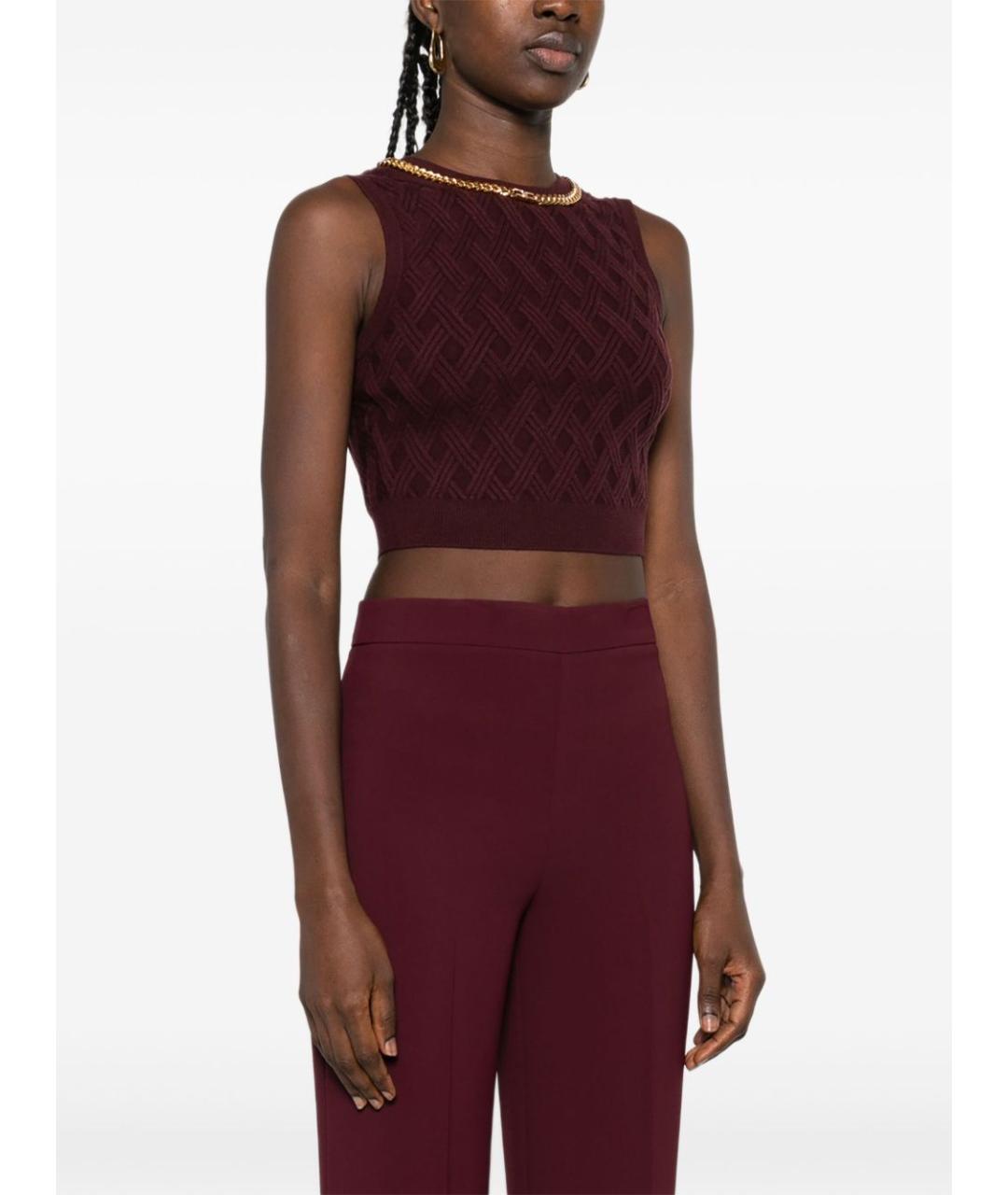 ELISABETTA FRANCHI Бордовая вискозная майка, фото 5