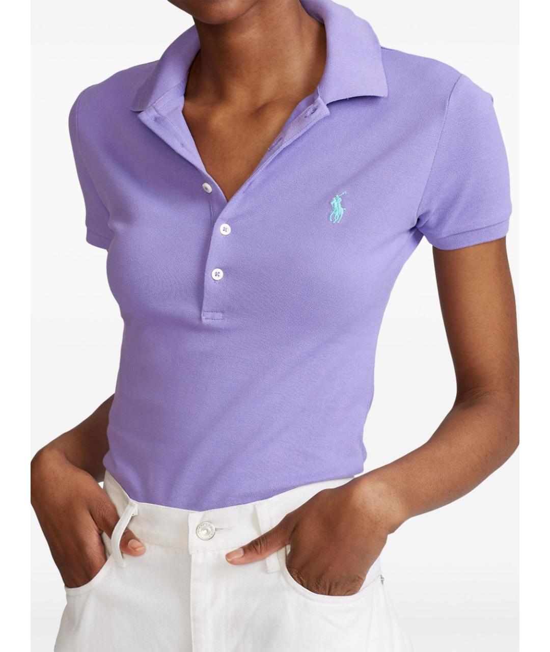 POLO RALPH LAUREN Фиолетовая хлопковая футболка, фото 5
