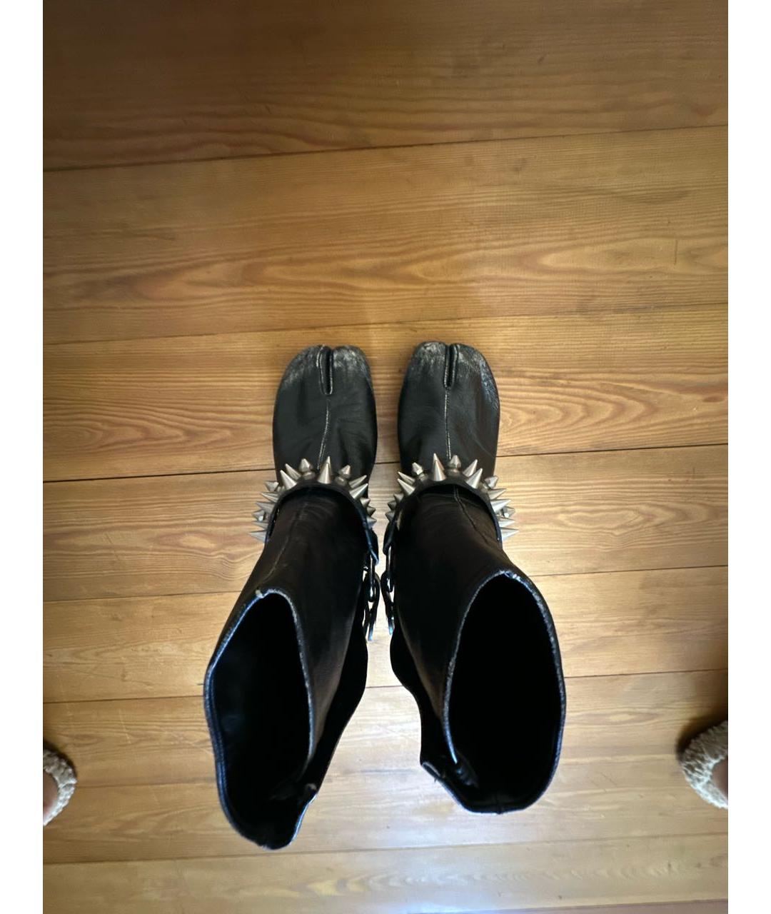 MAISON MARGIELA Черные кожаные ботильоны, фото 3