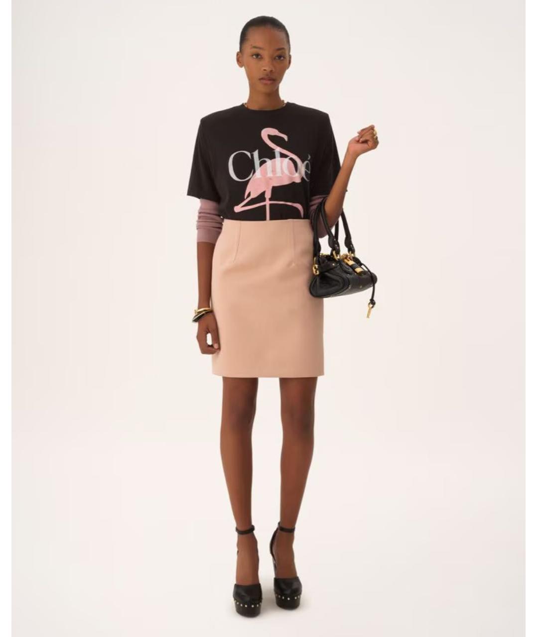 CHLOE Черная хлопковая футболка, фото 2