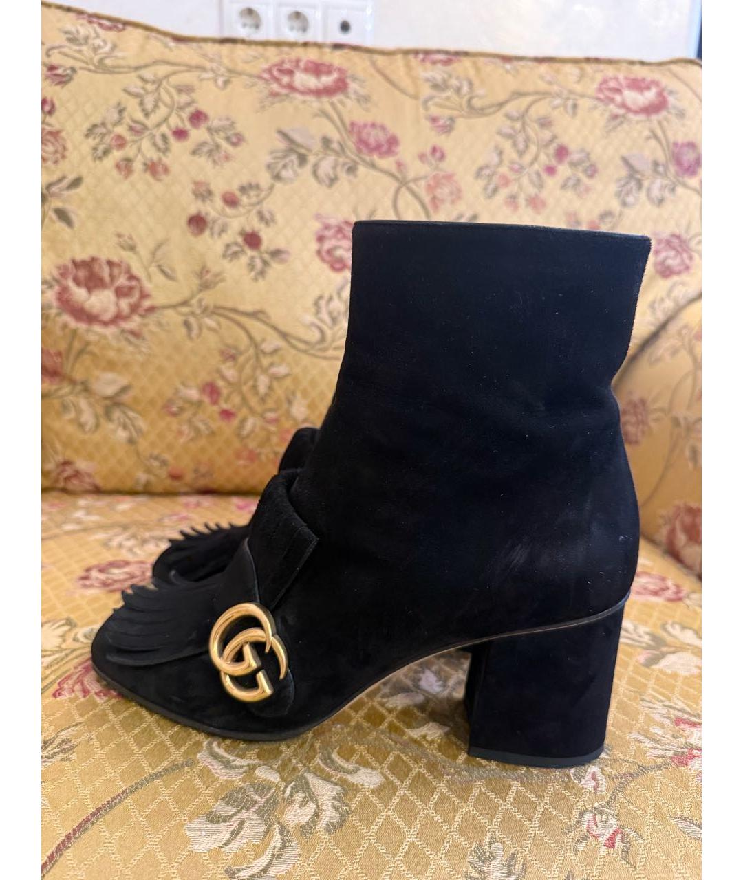 GUCCI Черные замшевые ботильоны, фото 7