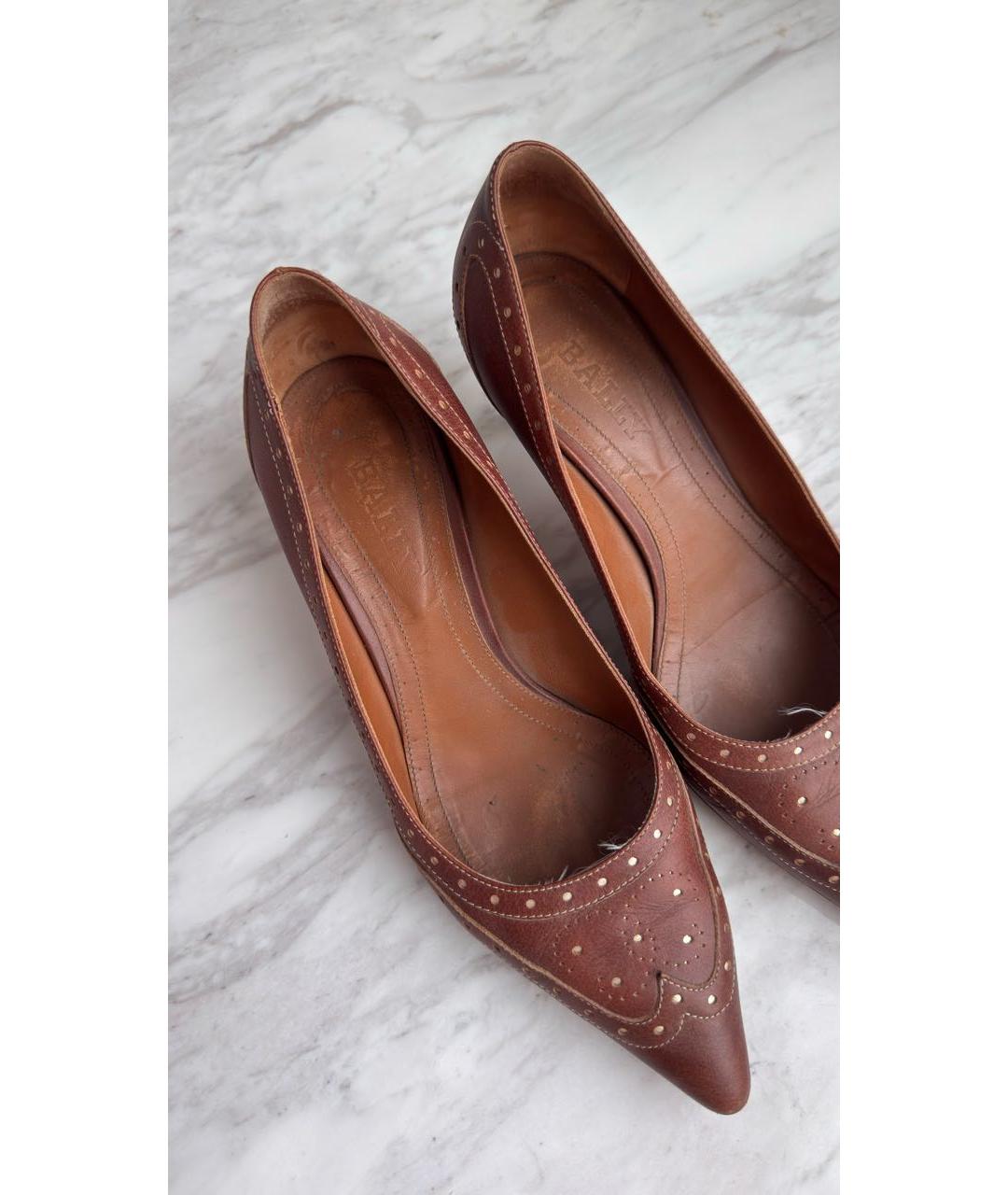 BALLY Коричневые кожаные туфли, фото 6