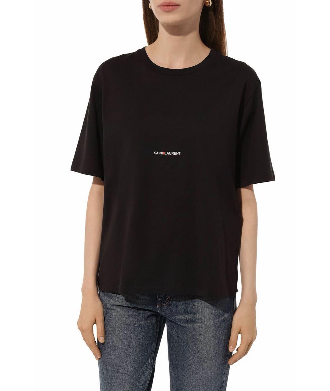 SAINT LAURENT Черная хлопковая футболка, фото 8