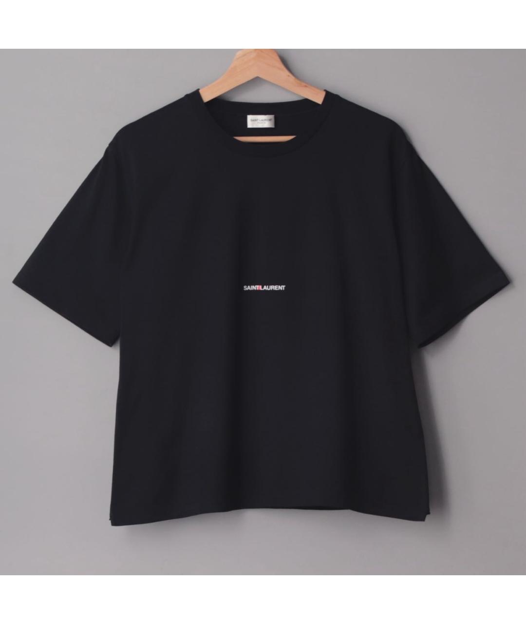 SAINT LAURENT Черная хлопковая футболка, фото 2