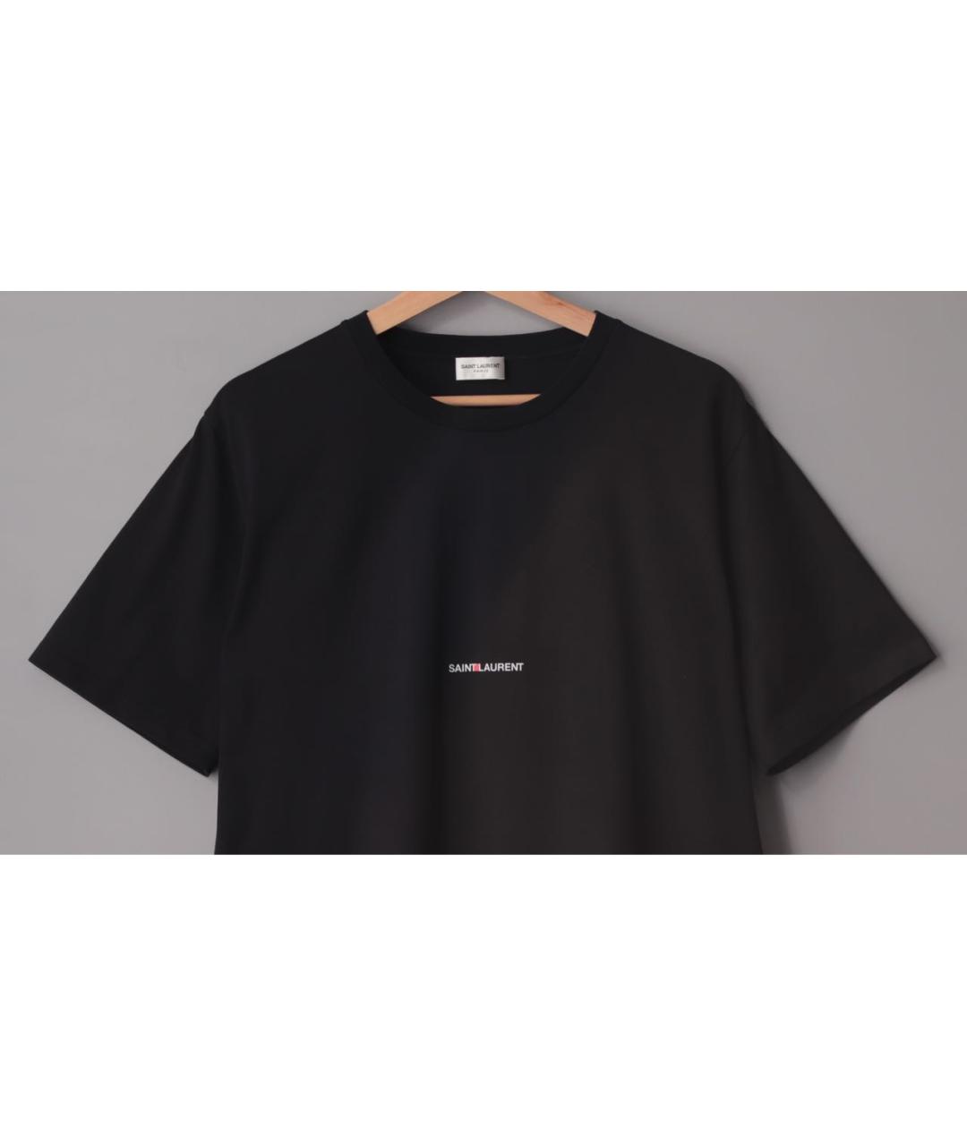 SAINT LAURENT Черная хлопковая футболка, фото 6