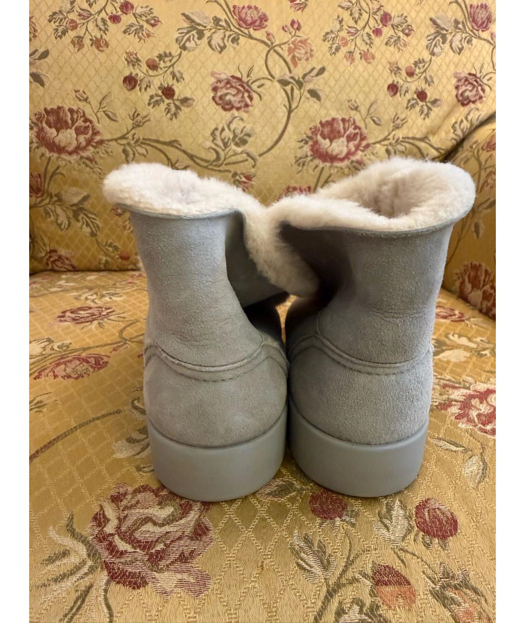 CHANEL Серые замшевые ботинки, фото 5