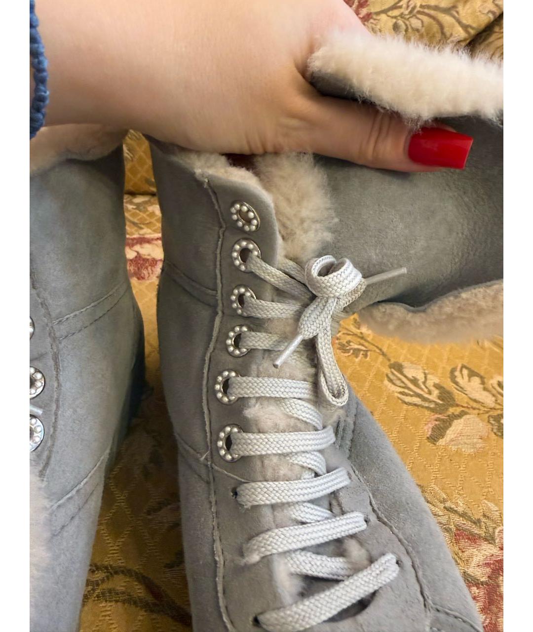 CHANEL Серые замшевые ботинки, фото 3