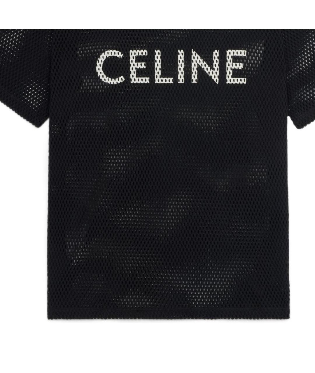 CELINE Черная хлопковая футболка, фото 5