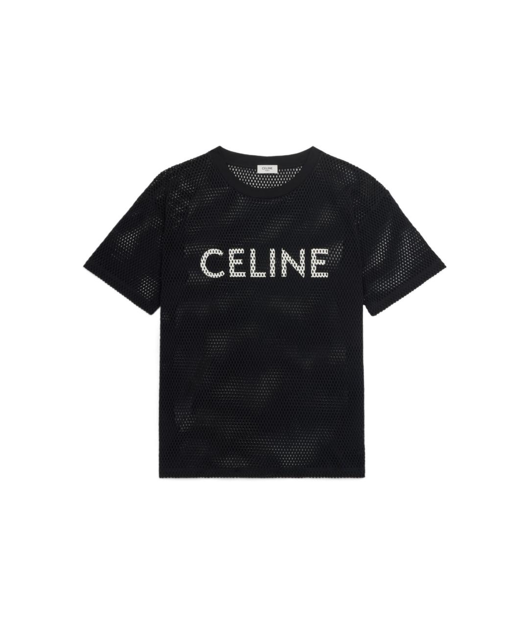 CELINE Черная хлопковая футболка, фото 1