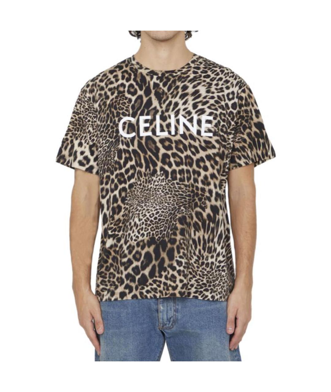 CELINE Коричневая хлопковая футболка, фото 3