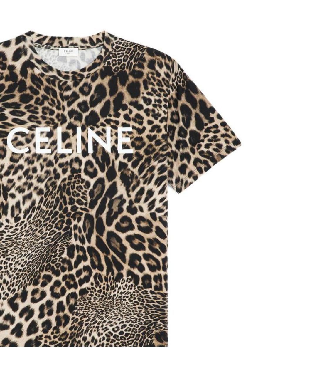 CELINE Коричневая хлопковая футболка, фото 7