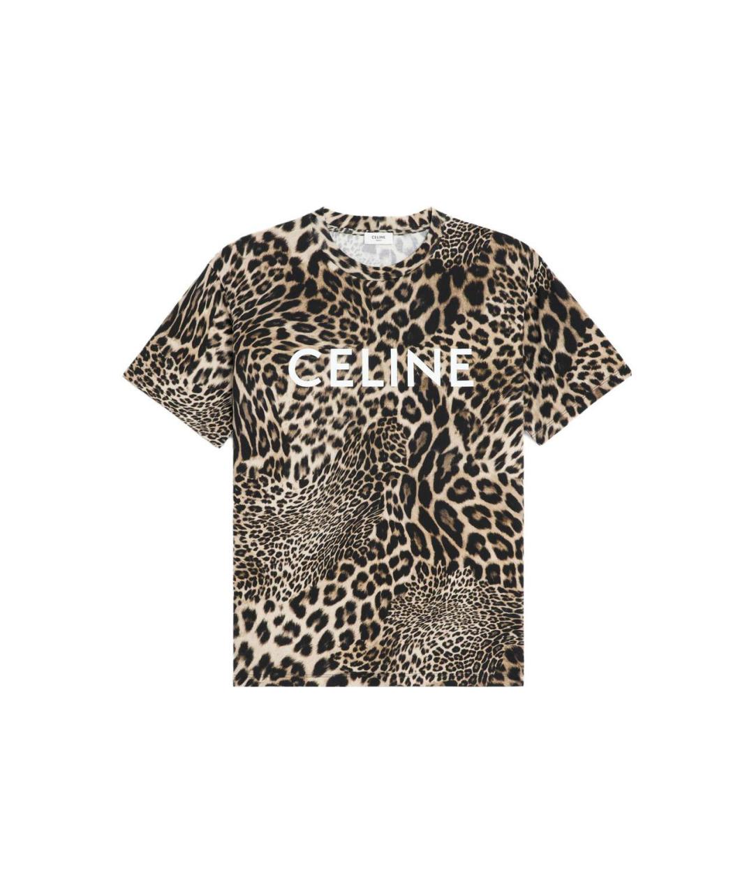 CELINE Коричневая хлопковая футболка, фото 1