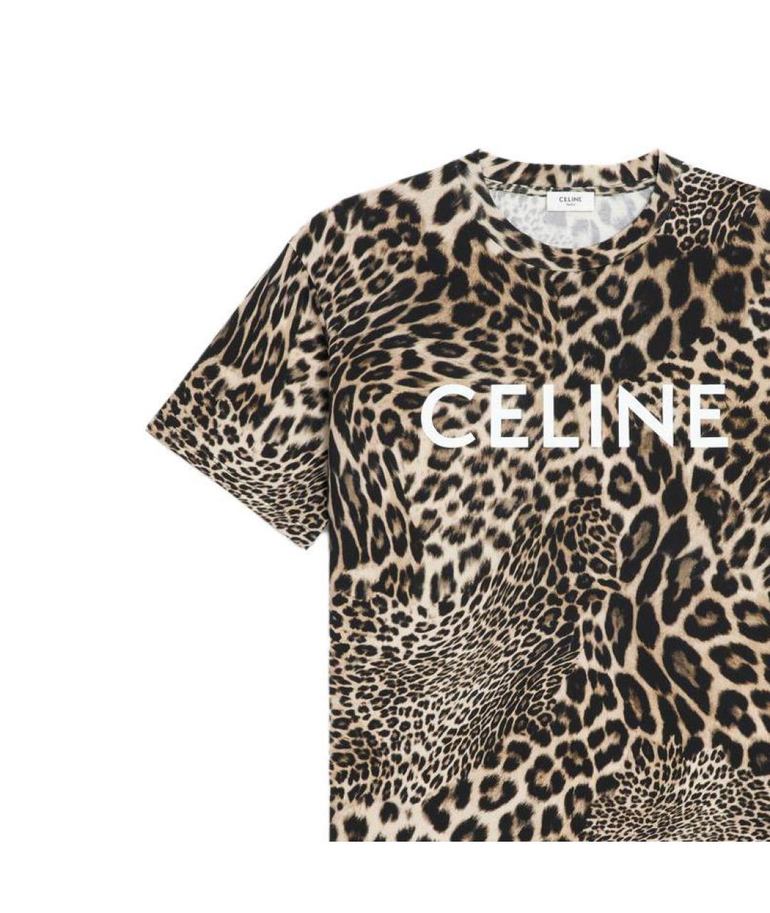 CELINE Коричневая хлопковая футболка, фото 6