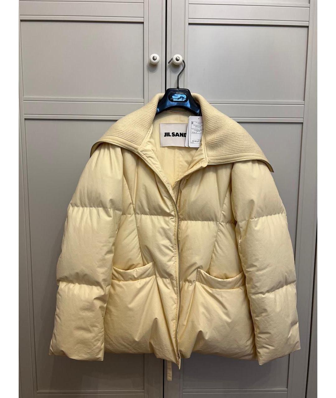 JIL SANDER Желтый хлопковый пуховик, фото 9