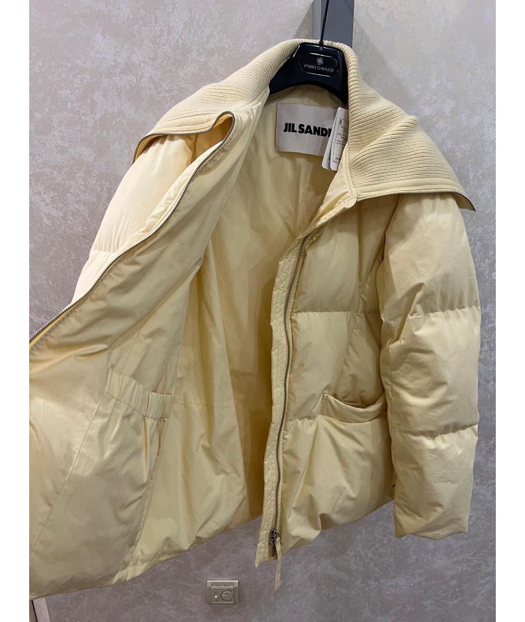 JIL SANDER Желтый хлопковый пуховик, фото 4