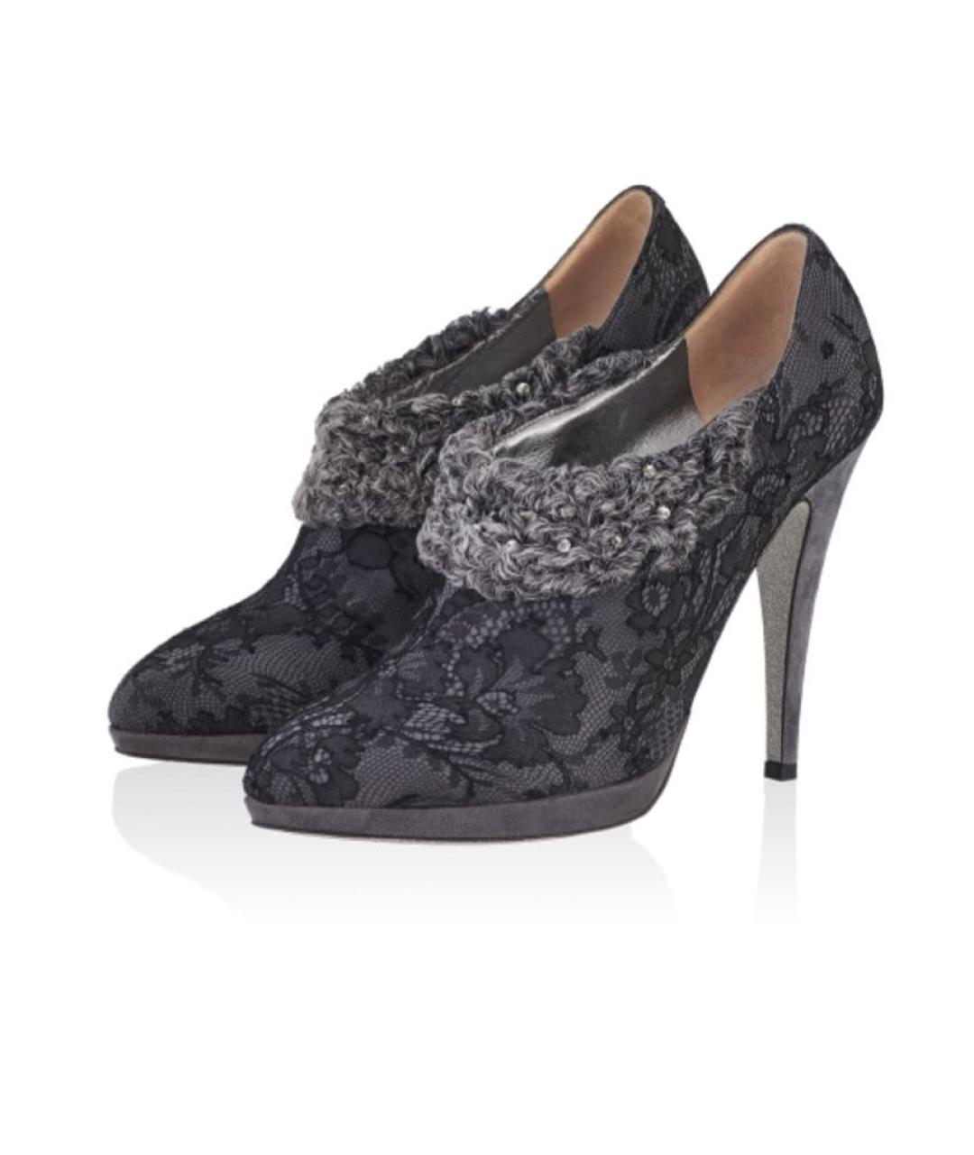 RENE CAOVILLA Серые текстильные ботильоны, фото 3