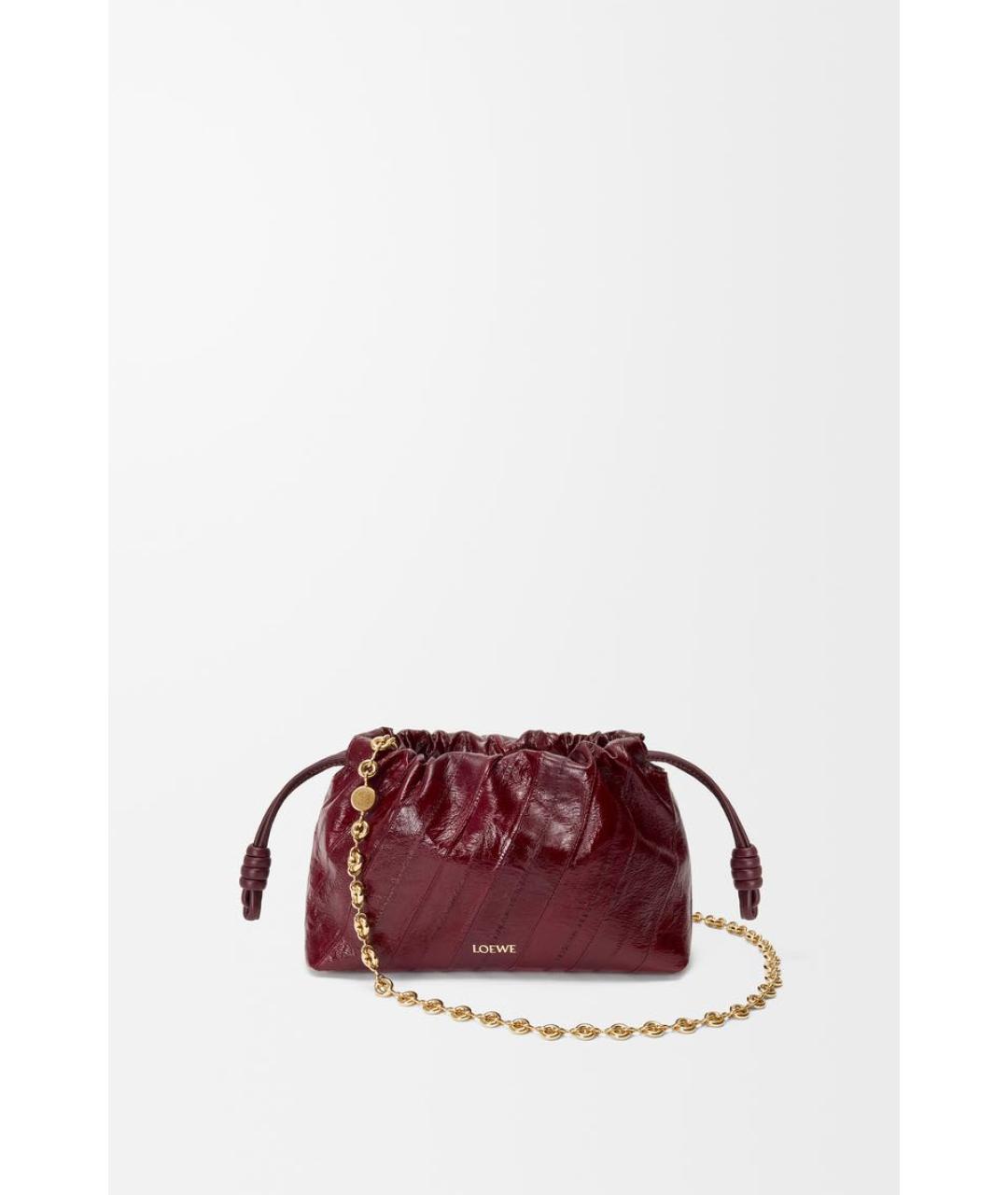 LOEWE Бордовая кожаная сумка через плечо, фото 5