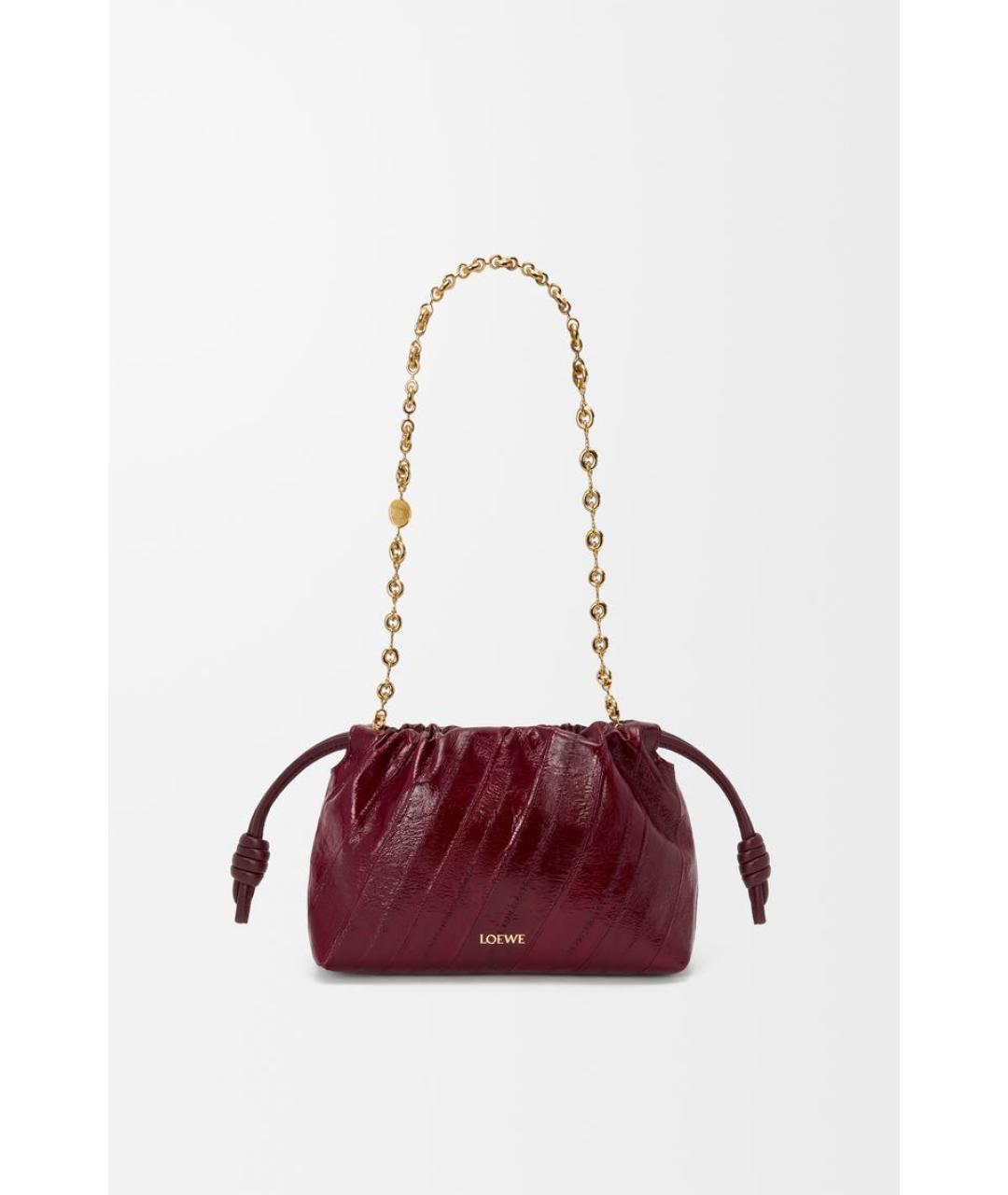 LOEWE Бордовая кожаная сумка через плечо, фото 4