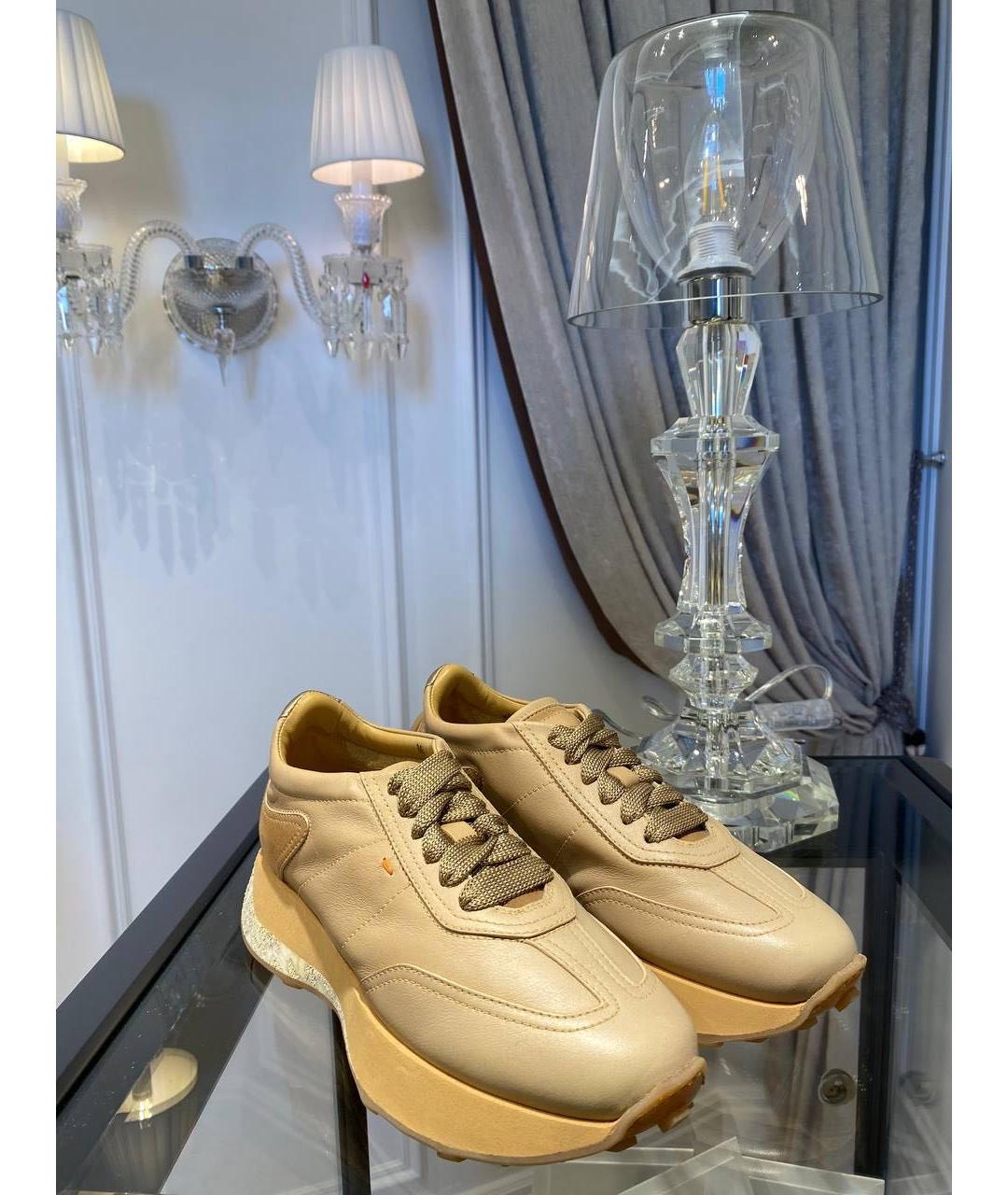 SANTONI Бежевые кроссовки, фото 3