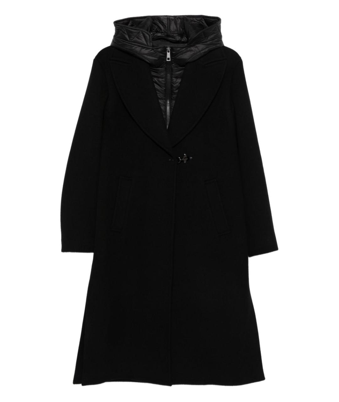 FAY Черное шерстяное пальто, фото 1
