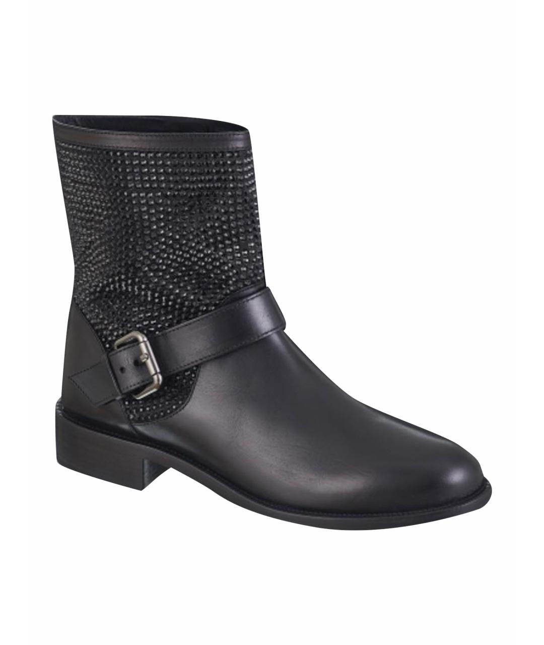 RENE CAOVILLA Черные кожаные ботинки, фото 1