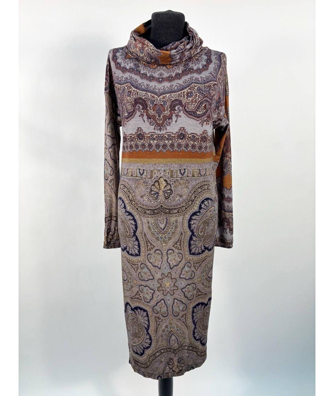 ETRO Мульти шерстяное повседневное платье, фото 5