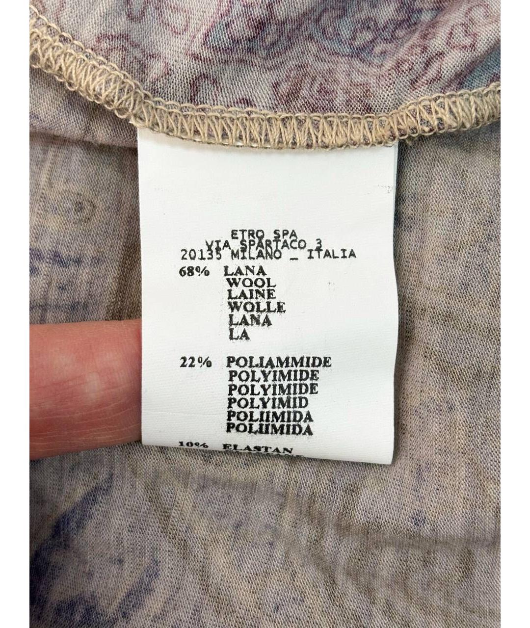 ETRO Мульти шерстяное повседневное платье, фото 4