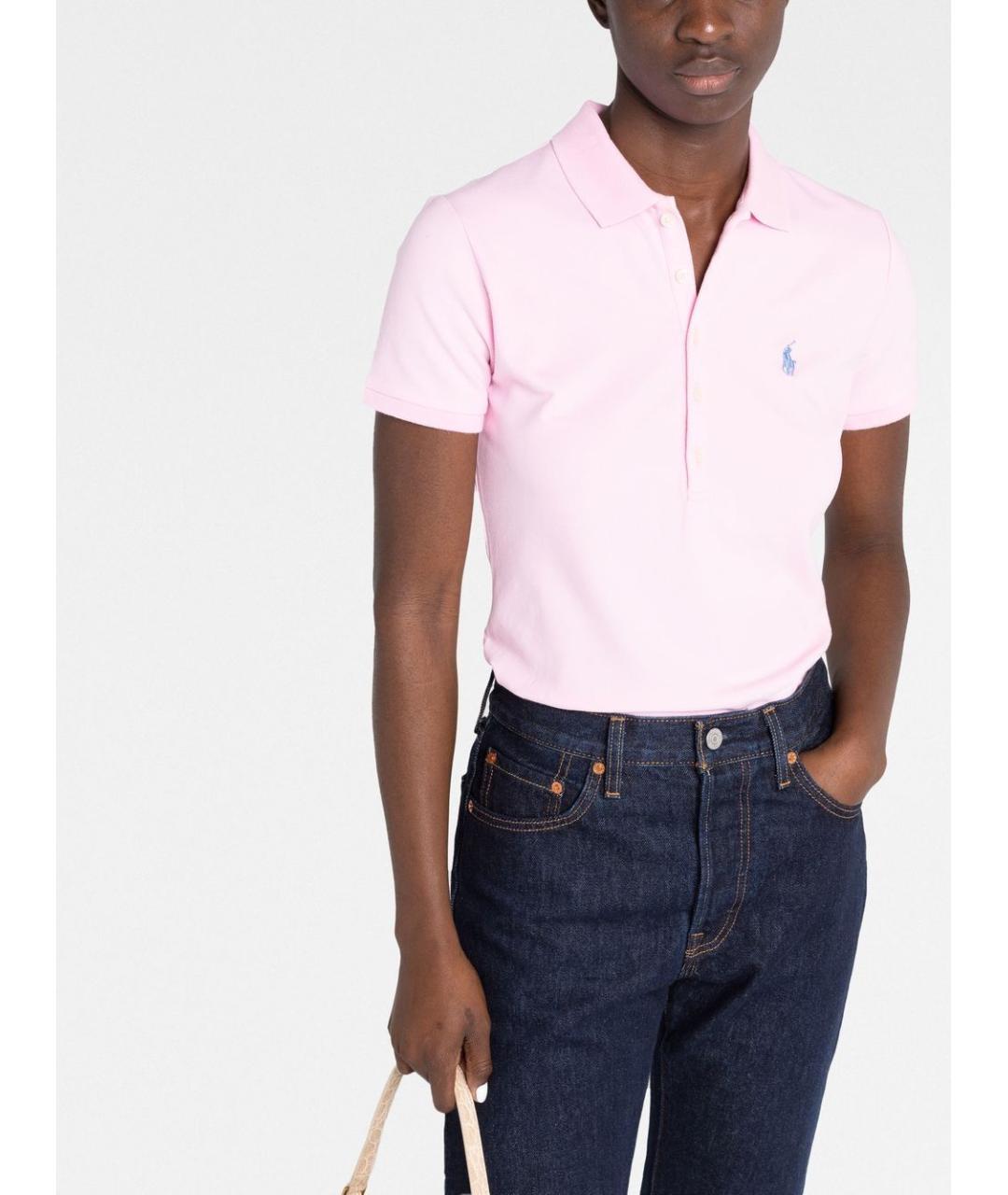 POLO RALPH LAUREN Розовая хлопковая футболка, фото 2