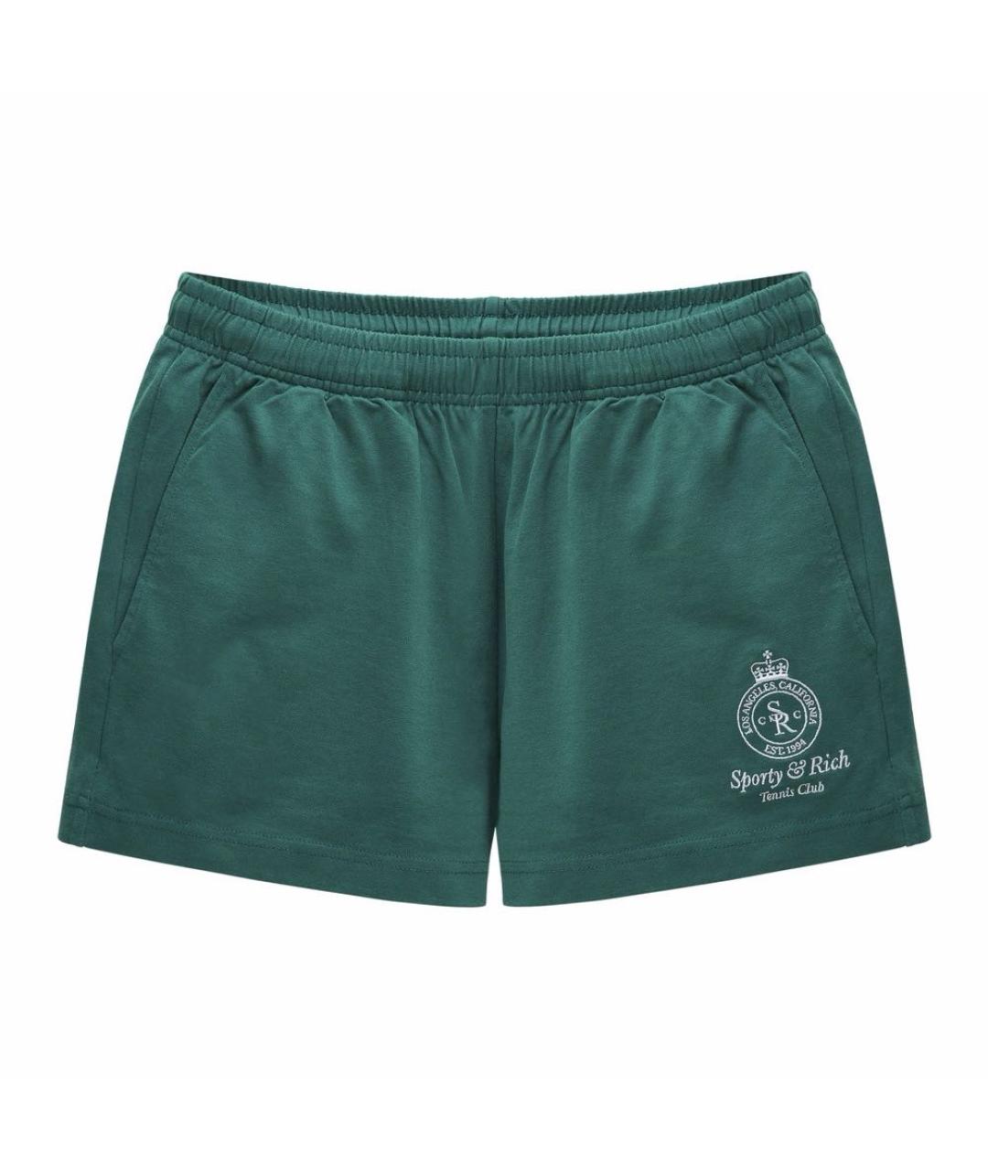 SPORTY AND RICH Зеленые хлопковые шорты, фото 1