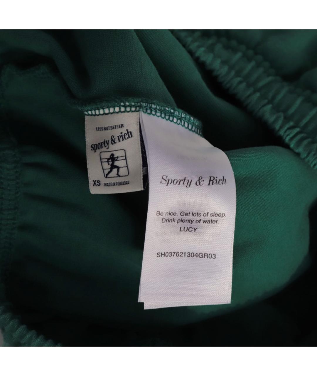 SPORTY AND RICH Зеленые хлопковые шорты, фото 4