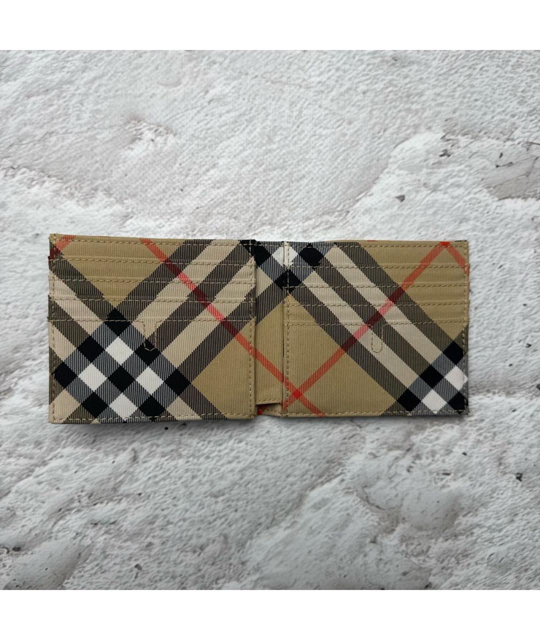 BURBERRY Бежевый кожаный кошелек, фото 5
