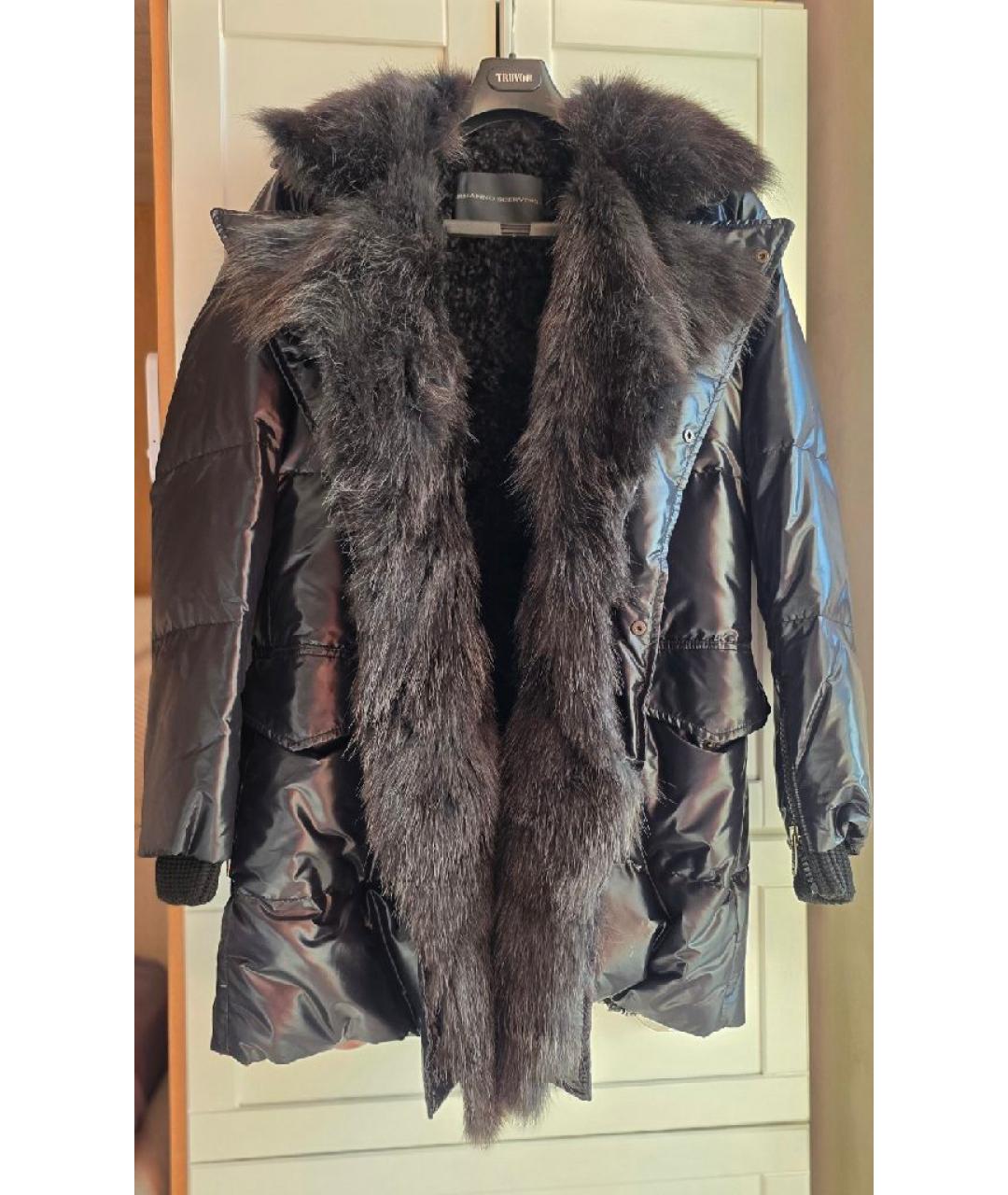 ERMANNO SCERVINO Черный полиэстеровый пуховик, фото 8