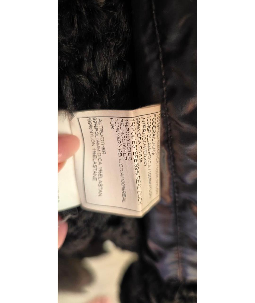 ERMANNO SCERVINO Черный полиэстеровый пуховик, фото 5