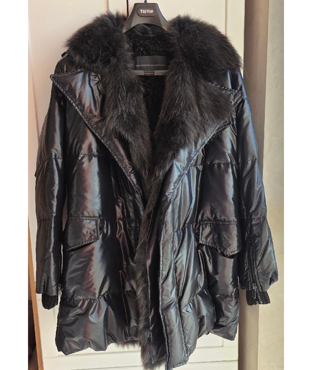 ERMANNO SCERVINO Черный полиэстеровый пуховик, фото 6