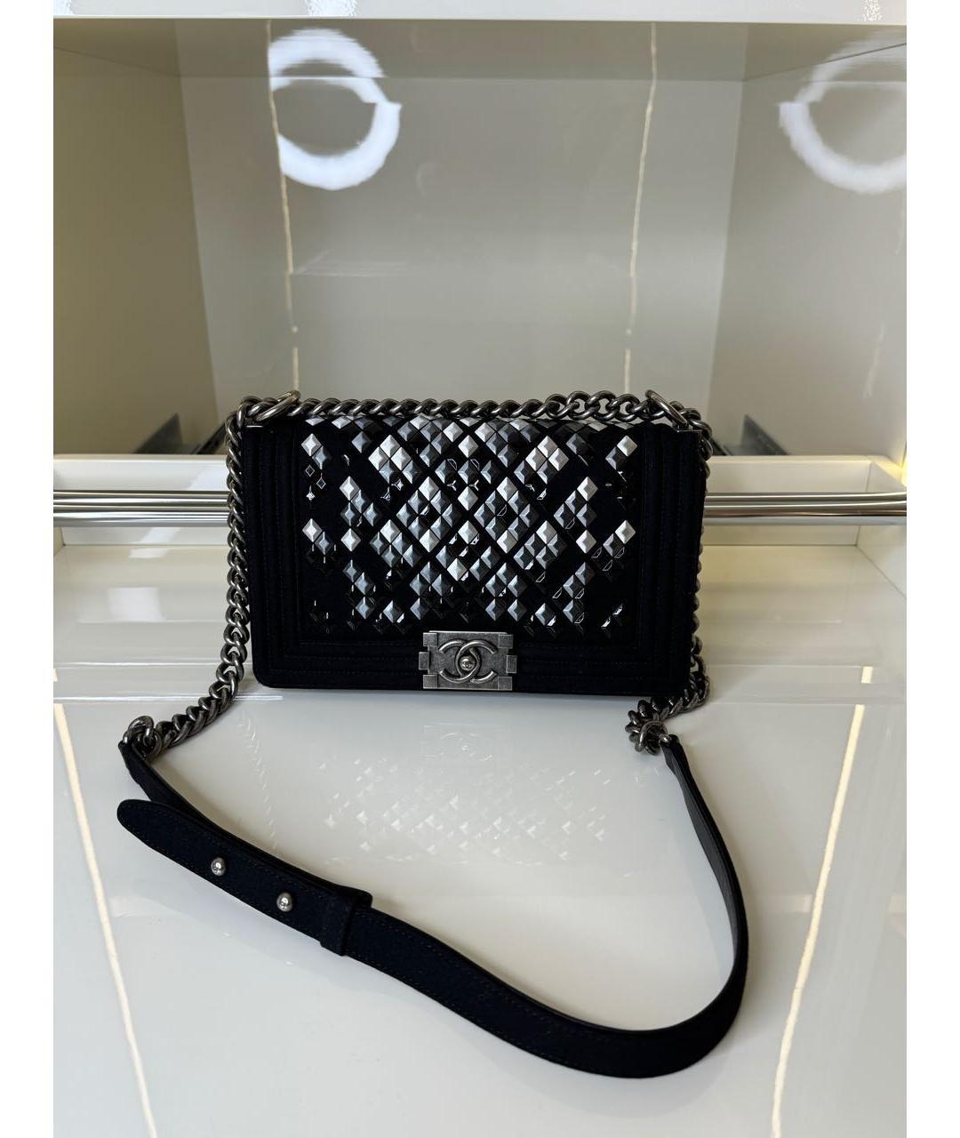 CHANEL Черная кожаная сумка через плечо, фото 7