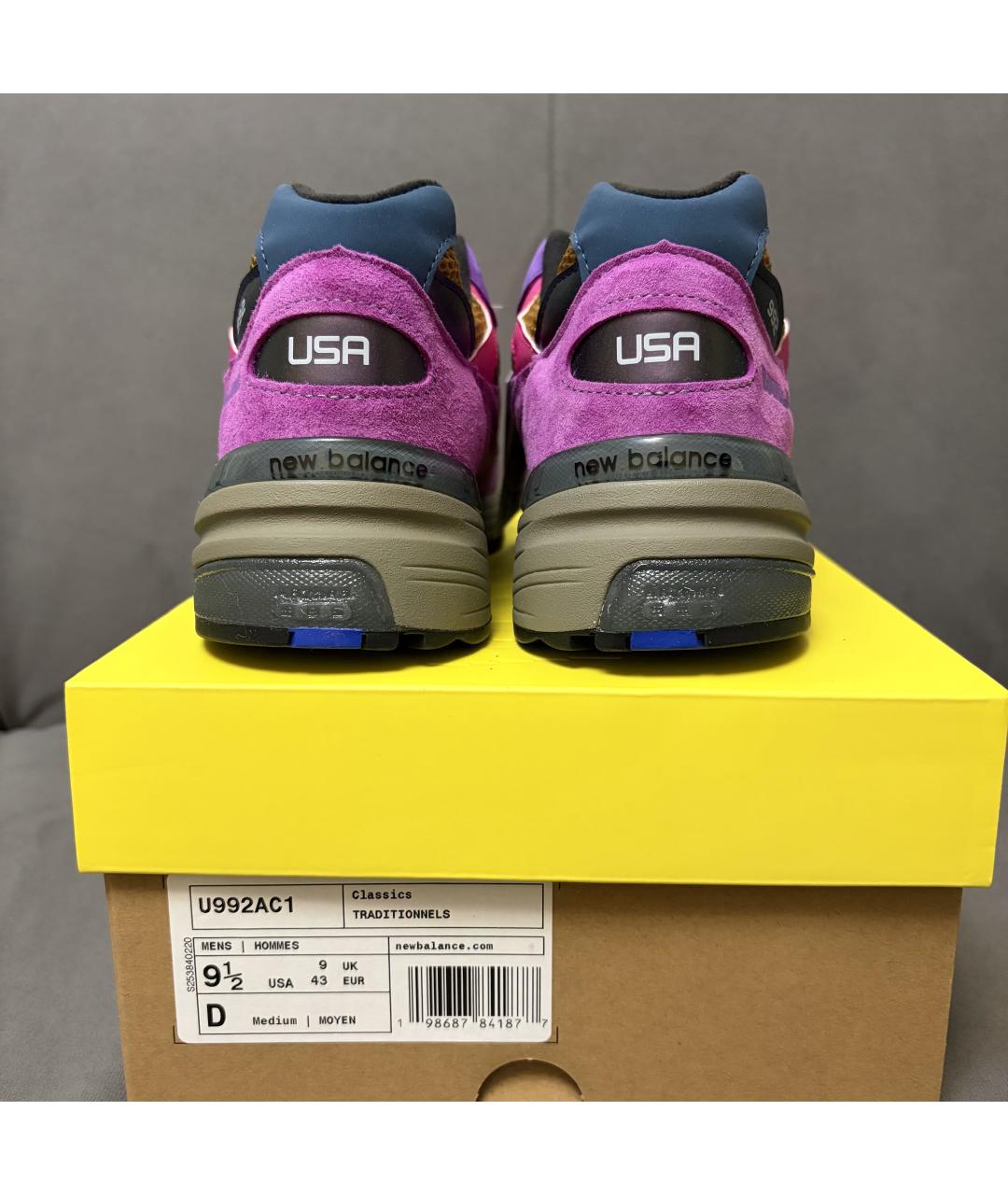 NEW BALANCE Фиолетовые замшевые низкие кроссовки / кеды, фото 9