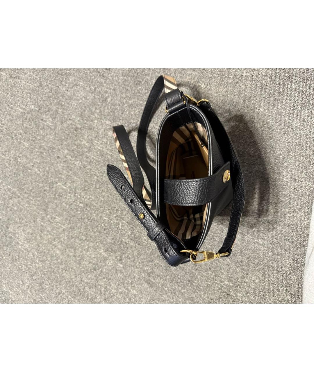 BURBERRY Черная кожаная сумка через плечо, фото 5