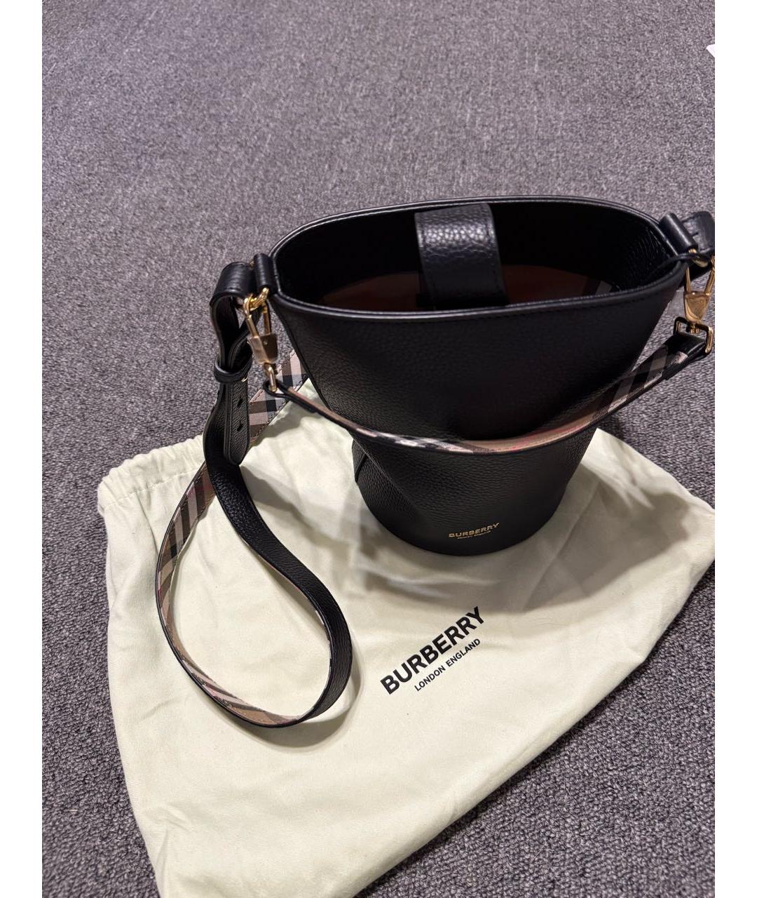 BURBERRY Черная кожаная сумка через плечо, фото 6
