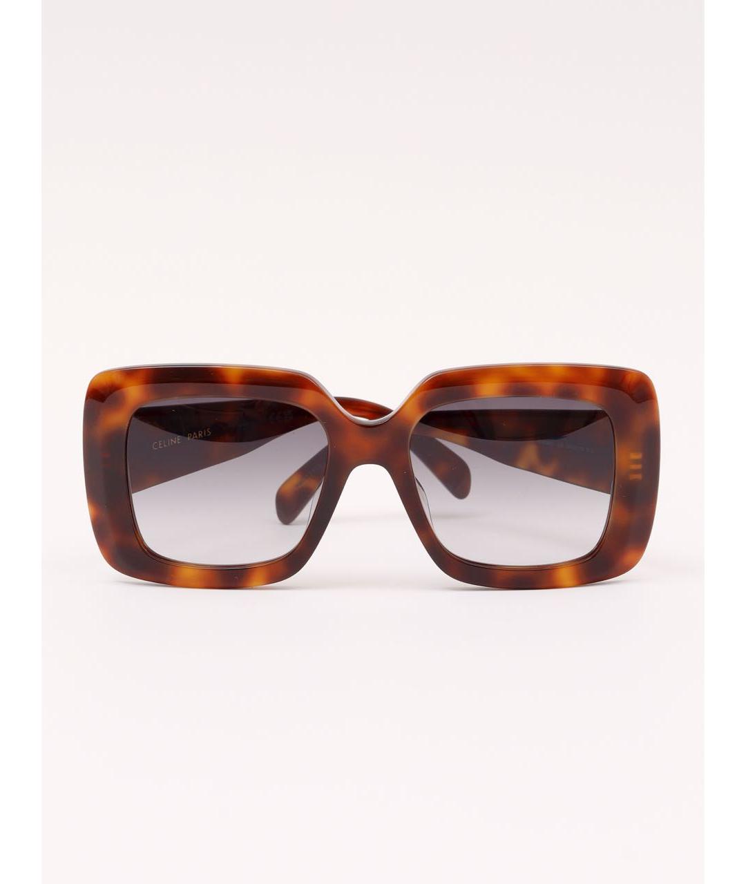CELINE Коричневые пластиковые солнцезащитные очки, фото 6