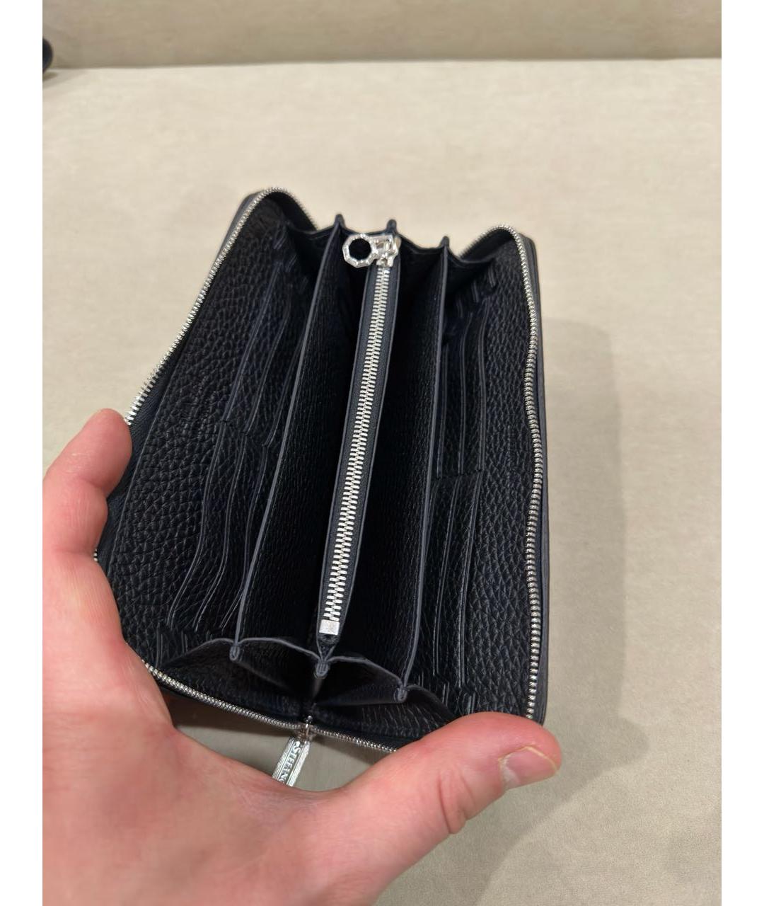 STEFANO RICCI Черный кожаный кошелек, фото 3