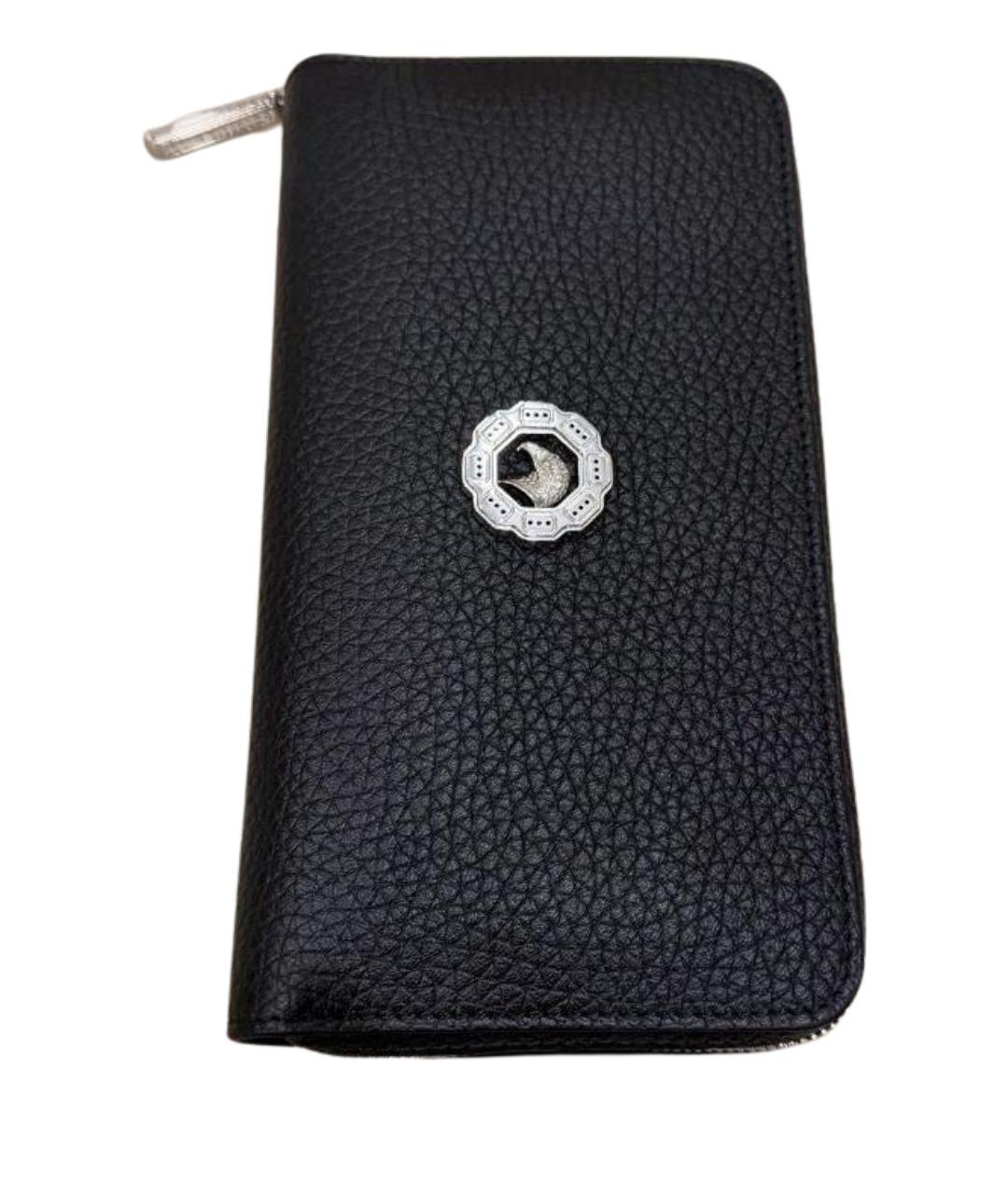 STEFANO RICCI Черный кожаный кошелек, фото 1