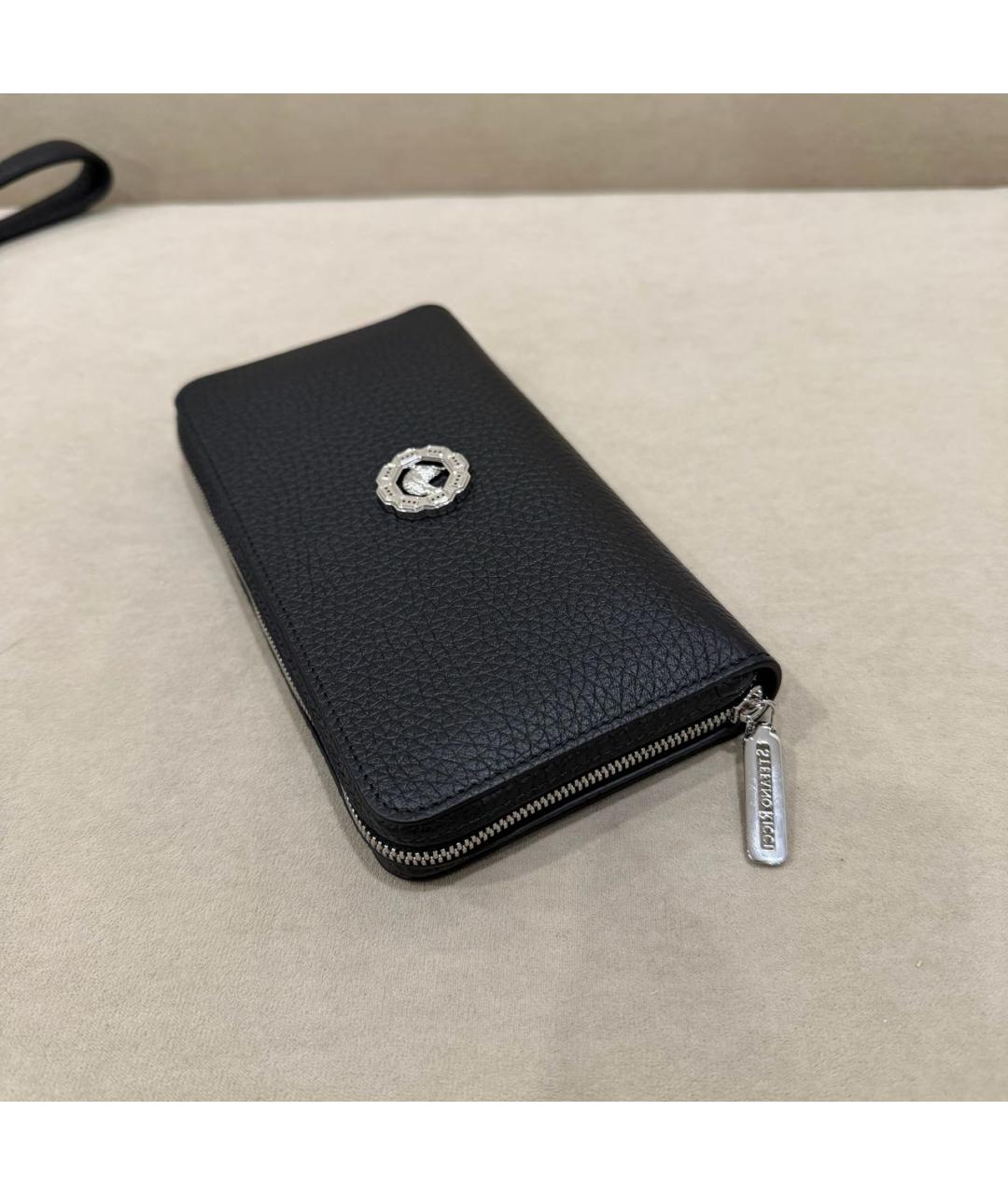 STEFANO RICCI Черный кожаный кошелек, фото 4